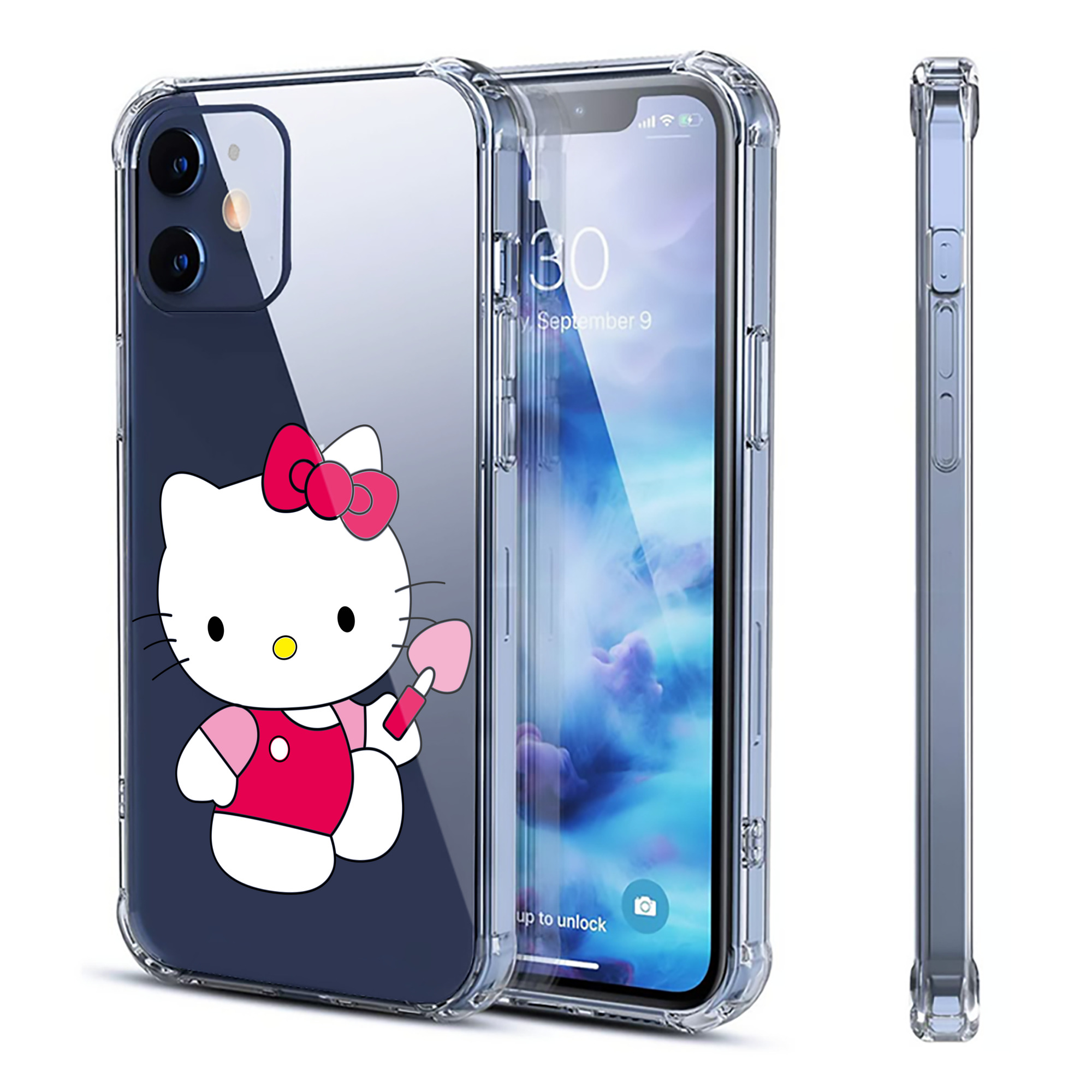 （画像用） Hello Kitty ハローキティ 【iPhone 12シリーズ対応】透明スマホケース（クリアソフトケース）